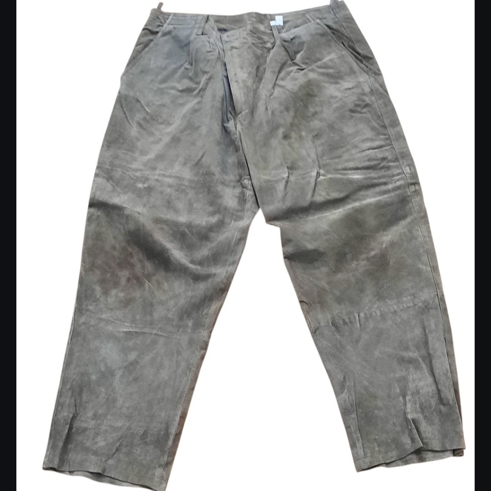 MENS VINTAGE GENELLI LEATHER PANTS MOCHA BROWN SIZE XXL
